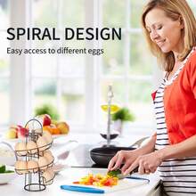 1 cái giá đựng trứng bằng sắt, giá bảo vệ trứng để bàn, giá đựng trứng xoắn ốc có giỏ đựng, giá đựng trứng, giá đựng trứng nhà bếp dung tích lớn. - Nhiều màu - Xem 8