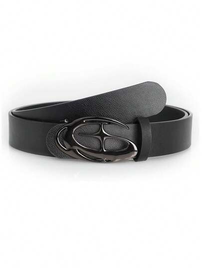 新款时尚Y2K镂空PU皮朋克风男士腰带，PU材质 - 送礼或个人风格配饰，男女皆宜 - 百搭牛仔裤、连衣裙、休闲装及派对服饰