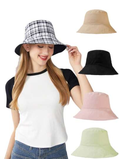 Mũ tai bèo hai mặt dành cho nữ, mũ chống nắng ngoài trời, mũ tai bèo vành rộng thời trang, mũ tai bèo có dây rút, mũ chống nắng màu trơn, thích hợp cho du lịch, cắm trại, câu cá, đi biển, đạp xe, món quà tuyệt vời cho bố, gia đình và bạn bè, chống tia UV.