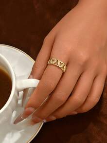 1 chiếc nhẫn đá Zirconia hình trái tim, nhẫn đính hôn hình trái tim thời trang và sáng tạo, thích hợp làm quà tặng trong tiệc cưới. - Trái tim - Xem 4