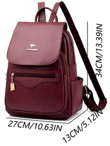 2026 NEW Women High Quality Leather Backpack Large Capacity School Shoulder Bags For Teen Girls Travel Backpack - Burgundy - View 4