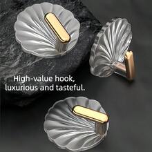 Shell-Shaped Wall Hooks, Multifunctional Drill-Free Hooks For Kitchen, Bathroom, Home Decor, Adhesive Hanging Hooks - Multicolor - View 10