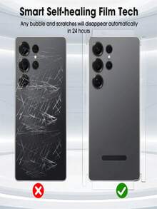 1 عبوة فيلم هيدروجيل تغطية كاملة للظهر متوافق مع سامسونج جالاكسي S26 Ultra S24 S25 Edge S23 S22 Ultra Plus ظهر + فيلم جانبي - شفاف - مشاهدة 2