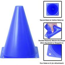 Cones Sports Training, Inches Tall Visible, Durable And Easy To Handle Sports Cones, All Kinds Of Training Cones Activities And Field Practice Sport - 15 Pack, Blue - View 3