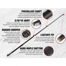 1 Pc 58-Inch 19oz 2-Piece 12.5mm Fiberglass Low Deflection Professional Billiard Cue Stick, With 1 Pc 1*1 Hard Protective Case - Black - View 10