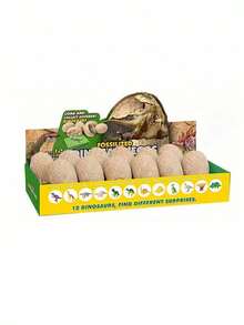 1 pieza Fósil de huevo de dinosaurio aleatorio, Conjunto de sorpresas para fiestas, Actividades divertidas de ciencia paleontológica STEM - multicolor - Ver 1