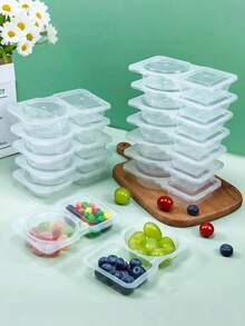 Bộ 10/20/5 hộp đựng đồ ăn nhẹ có nắp đậy, bao gồm túi đựng đồ ăn nhẹ, hũ đựng gia vị hai ngăn di động, hộp đựng đồ ăn nhẹ để kiểm soát khẩu phần nước sốt và nước chấm, nhỏ gọn và dễ mang theo, thích hợp để đựng trái cây, chanh dây, quất, chanh, hộp đựng nước sốt đông lạnh, cốc đựng nước sốt dùng một lần, hộp đựng nước chấm, tuyệt vời cho các buổi tụ họp ngoài trời, cắm trại, tiệc sinh nhật, tiệc bãi biển mùa hè, các hoạt động ngoài trời, đồ dùng nhà bếp. - Trong sáng - Xem 4