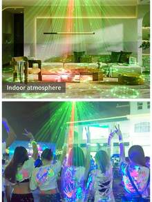 USB 6-Port Pattern + Strobe + UV Ambient Light, Remote Control Sound Activated Strobe Light, Starry Sky Projector Lamp, For DJ, Disco Party, KTV, Bar, Home Party, Halloween, Christmas, Karaoke Club, Camping - USB Plug-in Version - View 9