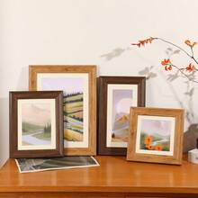 1pc Minimalist Wooden Photo Frame, Suitable For Desktop Display Or Wall Hanging, Available In 5", 6", 7" Sizes, Applicable For Photo Wall, Home Decor And Commemorative Gifts - one-size - View 4