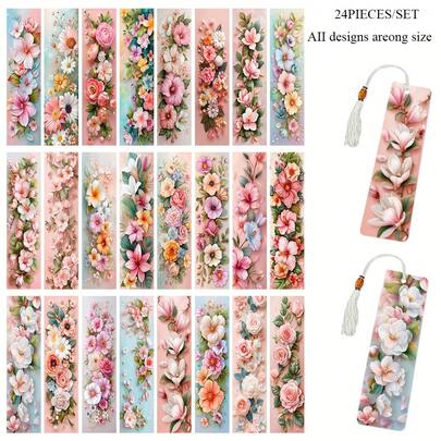 24 chiếc đánh dấu trang hình hoa, giấy chuyển nhiệt UV DTF. Bộ sưu tập tinh tế này bao gồm những chiếc đánh dấu trang độc đáo, những vật trang trí nhiều màu sắc, lý tưởng cho việc đọc sách trong kỳ nghỉ, dành cho những người yêu sách.