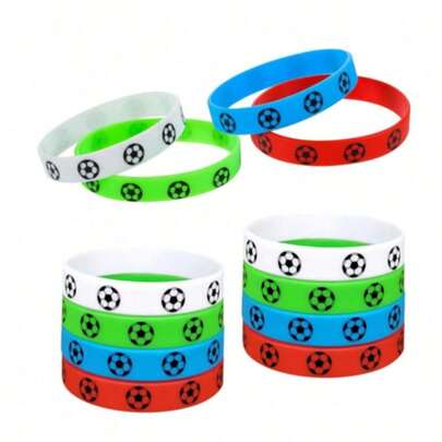 10 Pairs Of Football-Themed Sports Rubber Wristbands, Silicone Wristbands For Football Fans For The World Cup, Birthday Gifts, Small Gifts For Sports Activities And Competitions, Party Decorations, And Home Decorations