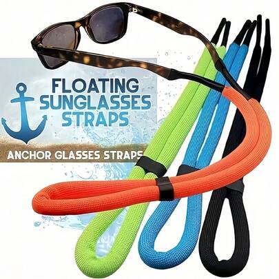 1 Dây đeo kính thể thao chống trượt có thể điều chỉnh - Chất liệu nylon bền, móc treo kính thời trang, dây xích xốp, kiểu treo