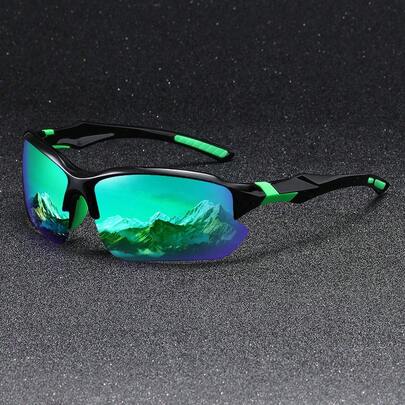 1 Pair Fashionable Semi-Rimless Wraparound Futuristic , Unisex Suitable For Vacation, Outdoor Cycling, Beach, Party, Also An Ideal Gift Choice For All Seasons