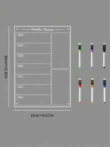 1 Bộ Bảng trắng từ tính bằng acrylic, bảng ghi chú danh sách việc cần làm có thể tái sử dụng để sắp xếp nhà cửa và nhà bếp. - nhiều màu - Xem 12