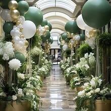 Latex Balloon Set (40pcs/26pcs Per Set) In 10-Inch/12-Inch Sizes, Available In Bean Green, Gold, White And Gold Confetti. Ideal For Engagement Decorations, Birthday Parties, Anniversaries, Proposals, Wedding Decorations, Graduation Ceremonies, Bachelor Parties - Multicolor - View 2