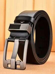 Men's Retro Buckle Leather Belt, Business Casual Faux Leather Waist Belt, Versatile For Commuting Pants - Multicolor - View 12