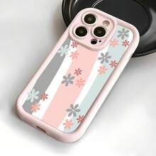 Floral Rainbow Pattern Phone Case Compatible With  17  16 Pro Max  15 Pro Max  13 And  12 Made Of TPU Material Providing Shock And Drop Protection Precise Cutout Design Slim And Lightweight A Great Gift For Family Friends Loved Ones And Boyfriends/Girlfriends - Pink - View 4