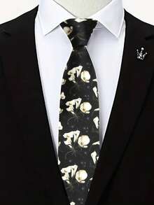 1pc Printed Handmade Unisex Necktie, Suitable For Casual, Business, Street, Daily Wear, And Parties - Multicolor - View 1