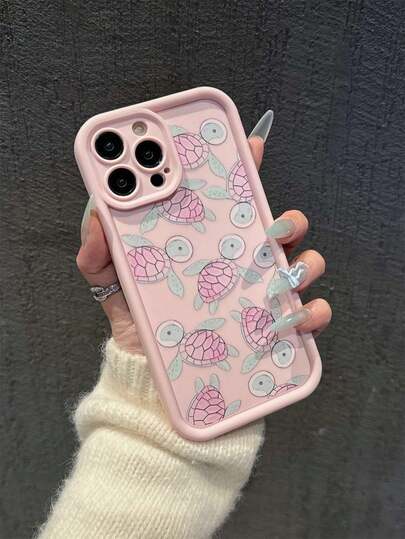 1pc New Creative Cartoon Sea Turtle Pattern Thick Soft Phone Case, Full Coverage With Camera Hole, Compatible With IPhone 17 Air/17 Pro Max/17/16 Plus/15/14/13/12/11/XSM/XR/7/8