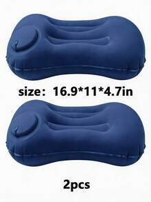1 pieza Almohada de viaje inflable cuadrada - Soporte para el cuello para coche y avión, también adecuada como cojín lumbar, ideal para vuelos y viajes por carretera largos, accesorio de aviación cómodo, equipo de viaje elegante, material inflable, equipo de camping - Multicolor - Ver 27