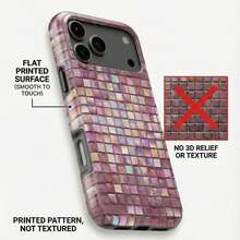 Pink Mosaic Tile Pattern Phone Case, Abstract Ceramic Tile Design, Suitable For IPhone 17 16 15 14 Pro Max Plus 13 12 11, Galaxy S26 S25 S24 Plus Ultra - Pink - View 4