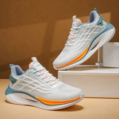 Giày thể thao lưới thoáng khí co giãn cao dành cho nam, giày chạy bộ tăng chiều cao thoải mái, giày leo núi ngoài trời.