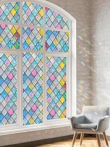 Privacy Window Film - Static Cling Glass Frosted Film, Self-Adhesive/Glueless Privacy Window Sticker. Semi-Transparent - Elegant Tulip Pattern Design, Multiple Sizes Available, Suitable For Door And Window Decoration And Privacy Protection, Applicable For Office And Bathroom. - Multicolor - View 8