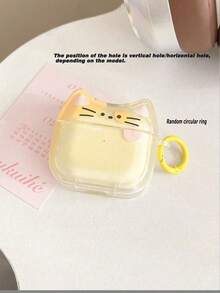 1套可爱粉色猫咪趣味动物表情猫耳耳机保护套，兼容苹果第四代、Pro 2/3蓝牙耳机软包 - 彩色 - 查看 24