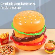 Kids Realistic Food Fruit Cutting Playset, Large Seafood Animal Models Like Lobster, Crab, Fish, Categorized Storage, Kitchen Toys, Big Burger Storage Box, Detachable & Assemblable Large Capacity, Can Be Used As Decor, Great Halloween Gift - Multicolor - View 8