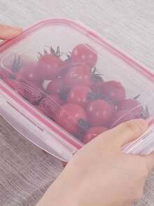 4 Topper Recipiente Contenedor Para  Alimentos. Hermético - Rojo - Ver 4