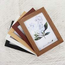 1pc Minimalist Wooden Photo Frame, Suitable For Desktop Display Or Wall Hanging, Available In 5", 6", 7" Sizes, Applicable For Photo Wall, Home Decor And Commemorative Gifts - one-size - View 3