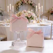 20个/50个装婚礼礼盒，配精美丝带，适用于婚礼、生日、派对、节日、情人节、母亲节、圣诞节等场合，易于组装，尺寸：11.5厘米*4.5厘米*10厘米 - 查看 8