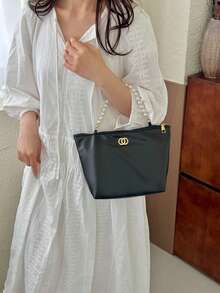 Transparent Beach Bag, New Netizen Popular Small Shoulder Bag, Fashion Handbag Tote Bag For Summer - Black - View 3