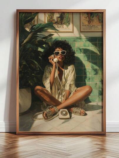 1pc, Canvas Wall Art, Framed Wall Art, Black Art Prints, Black Art, Black Girls Posters, Black Wall Art, Vintage Wall Art, Afrocentric Modern Prints, Modern Aesthetic Decor, Apartment Decor, Stylish Home Decor, Room Decor Aesthetics, Dorm Decor, Living Room Decor, Bathroom Decor, Kitchen Decor, Decorative Gifts, Housewarming Gifts
