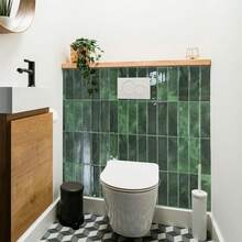 1/10 miếng dán tường tự dính họa tiết gạch xanh, giấy dán tường dạng gạch có thể tháo rời, chống thấm nước, thích hợp cho phòng khách, bếp, phòng tắm, phong cách Scandinavia. - A - Xem 3