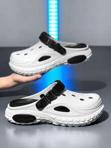 Outdoor Sports Anti-Slip Quick-Drying Fashionable Breathable Sandals, Teenagers & Young Men Summer Water Shoes - black and white - View 5