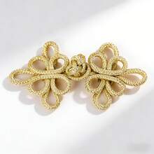 2 Pairs Of Gold Wire Dragonfly Chinese Cheongsam Button Buckle Vintage Handmade Button Knot Chinese Traditional Handmade Ornaments Handmade Curtain Buckle Clothes And Clothing Decoration - 2pcs - View 8