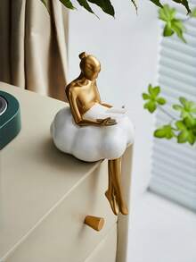 1pc Quoowiit Gold Decorative Thinker Statue, Abstract Sculpture Ornament, Bookshelf Decor, Office Decor, Modern Home Decor, Living Room Decor, Collectible Figurine, Coffee Table Decor, Room Decor, Home Decor, Suitable For Office And Students, Jewelry Storage - Multiple Styles - View 5