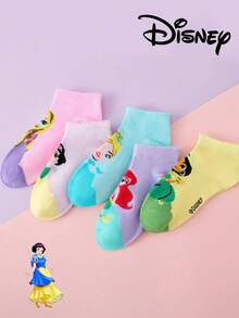 Disney 袜子 10/5/1 双 儿童公主蕾丝袜，艾莎和美人鱼卡通中筒袜，韩版夏季透气女童学生袜 - 彩色 - 查看 10