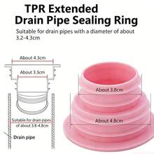 1 cái/3 cái gioăng bịt kín ống thoát nước bằng nhựa, ngăn tóc và rác thải lọt vào đường ống thoát nước. - Nhiều màu - Xem 10