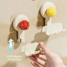 Giá đỡ bàn chải đánh răng bằng giác hút, giá treo tường phòng tắm không cần khoan, giá treo bàn chải đánh răng và kem đánh răng điện có lỗ thoát nước. - 1 cái - Xem 2