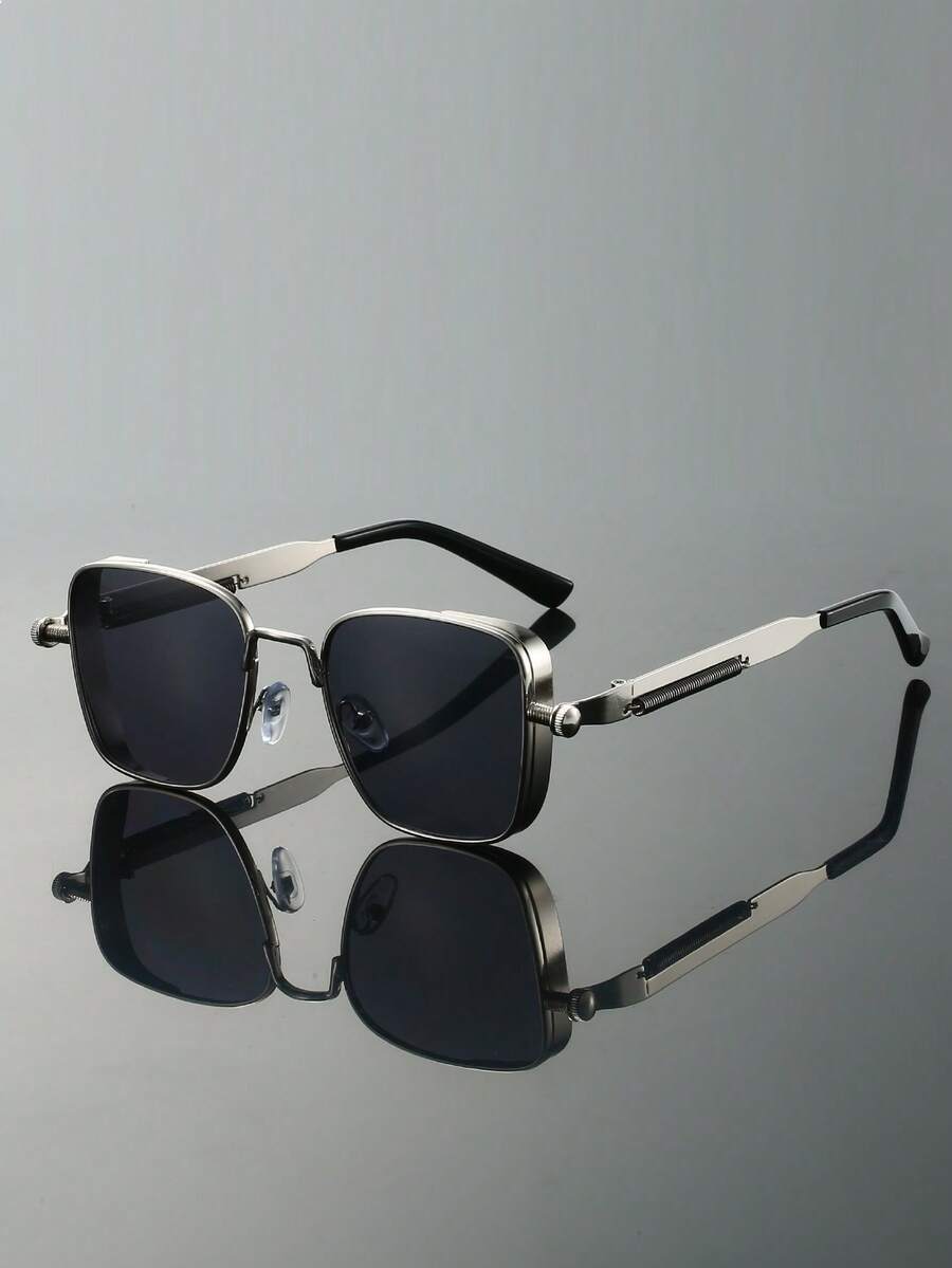 1 Pair Unisex Square Fashion Casual Glasses, Luxury Brand Designer Glasses. Suitable For Beach, Vacation, Sunshade, Classic Driving, Fishing, Travel, Shopping, Outdoor Sports, Tourism, Camping, Hiking, Leisure Eye Protection, Retro Travel Driver Glasses - Multicolor - View 1