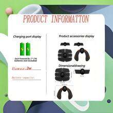 AXH EMS臀部肌肉刺激器，健身举重臀部、腹部、手臂、腿部训练器，按摩 - 黑色 - 查看 3