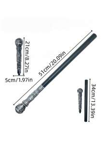 1件万圣节角色扮演权杖道具，埃及法老蛇头权杖，国王权杖，巫师魔杖 - 黑色 - 查看 20