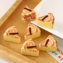 1:12 Creative Simulated Orange Cheesecake Keychain DIY Craft Material, Dollhouse Miniature Accessory, Resin Decor & Home Prop - Multicolor - View 5