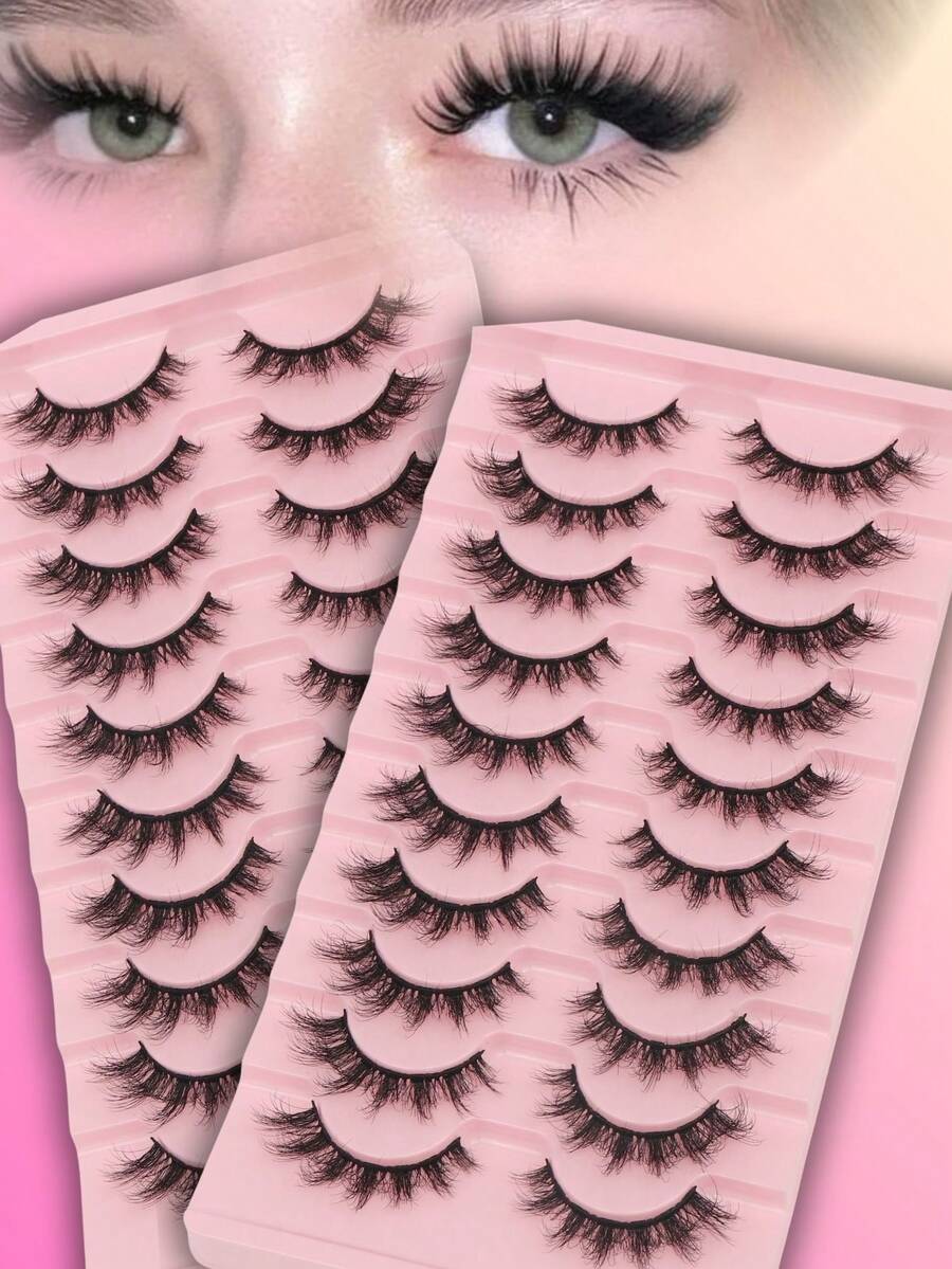 Fengxiu Eyelash 10 Cặp Mi Giả D Curl Nhọn, Bao Bì Hồng, Mi Giả Lông Chồn Mềm Mại, Mịn Màng, Mi Nối Đuôi Nhọn, Mềm Mại, Có Thể Tái Sử Dụng, Làm Đẹp Mắt, Tự Nhiên, Trông Như Được Ghép, Lông Chồn Giả, Dải Trong Suốt, Phong Cách Y2K, Mi Mắt Mèo Dài 3D Mềm Mại, Mi Nối Dày Tự Nhiên