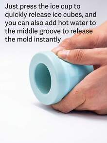 1Pc Compact Silicone Ice Maker Cup, Ice Cube Tray With Built-In Ice Crusher, Heat-Resistant & Cold-Resistant Silicone, Available In Multiple Colors, Ideal For Home, Dorm, Office, Perfect For Iced Coffee, Smoothies, Cocktails, Great For Summer, Holiday Celebrations, Outdoor Activities, One-Hand Operation For Convenience - 彩色 - 查看 5