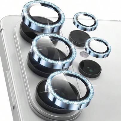 Protector de lente de cámara de vidrio templado con dureza 9H+ para Samsung Galaxy S26 Ultra, S25, S24, S23, S22 Ultra, S26, S25, S24, S23 FE Plus Series, 5 veces talla grande fuerte que el acero, anillo de metal independiente, protección contra el reflejo