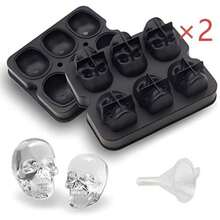 Khay silicon hình đầu lâu 3D, khuôn đá hình đầu lâu tái sử dụng được dùng cho rượu whisky, cocktail, sâm panh và các loại đồ uống khác, dễ dàng tháo lắp và vệ sinh. - A - Xem 14