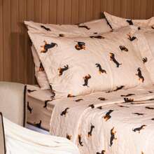 Double Bedspread Coverlet, Standard Size, 3 Pieces, Printed, 180 Thread Count - 臘腸犬 - 查看 4